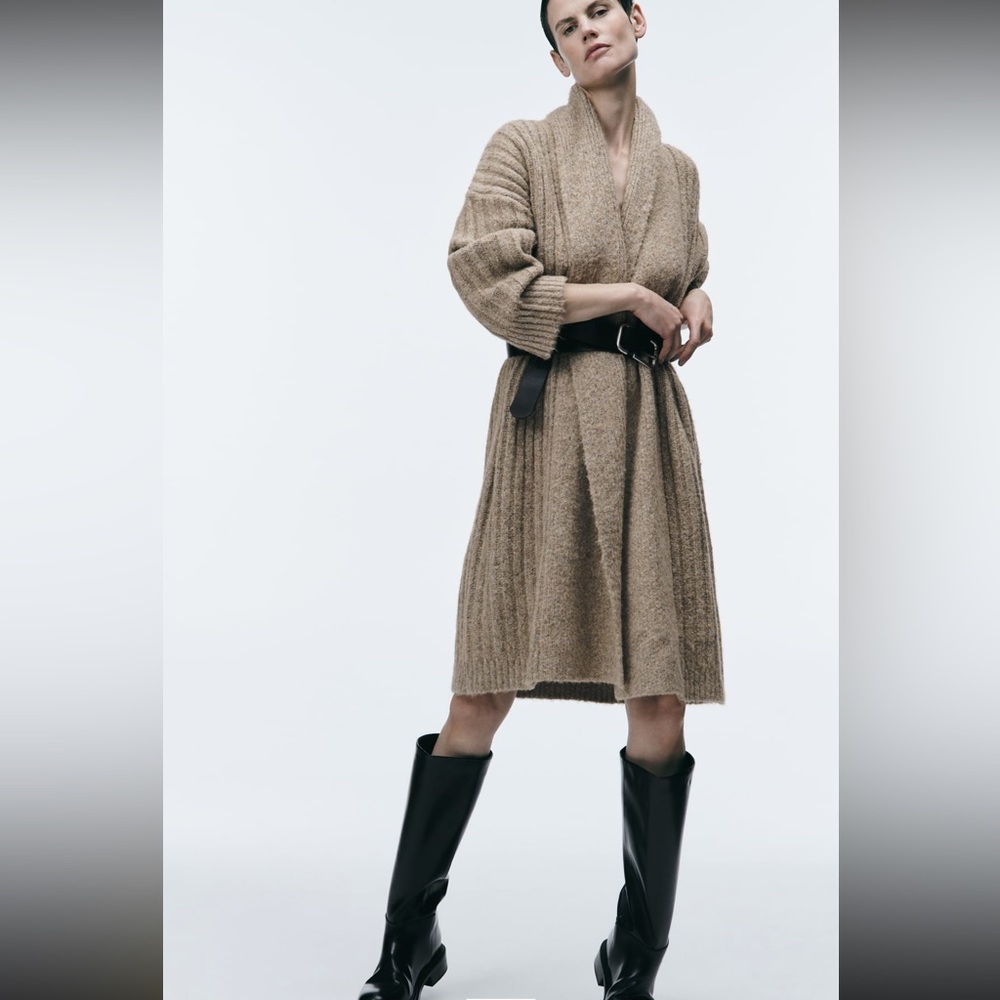 ZARA RIB KNIT COAT/ CARDIGAN - Picture 1 of 11